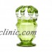 ANTIQUE STOURBRIDGE CROWN TOP GREEN GLASS VASE 19TH C.   352181931091